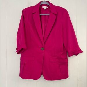ColdWater Creek Mini Pique Jacket Women's Pink Magenta Blazer Size 14